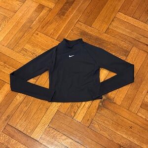 Nike Black Long Sleeve Top with White Logo